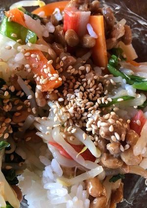 納豆と中華サラダの混ぜご飯-レシピのメイン写真