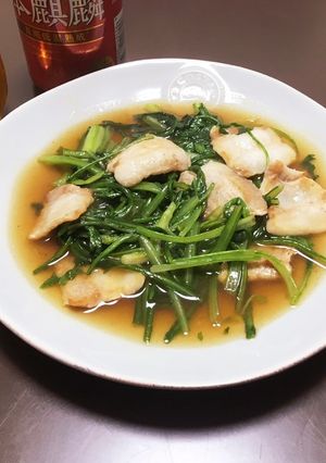 春菊と豚バラの中華風！青菜炒め-レシピのメイン写真