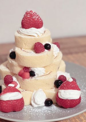 簡単！ロールケーキでクリスマスケーキ-レシピのメイン写真