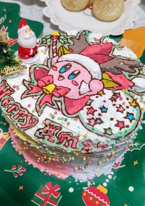 カービーのクリスマスケーキ~♪-レシピのメイン写真