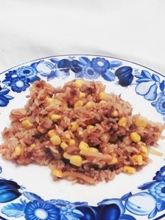 ツナとコーンの炊き込み味噌おこわ-レシピのメイン写真