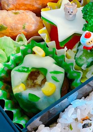 ピーマンとミートボールのクリスマスリース-レシピのメイン写真