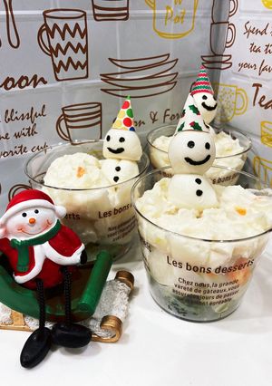 雪だるまのカップポテトサラダ-レシピのメイン写真