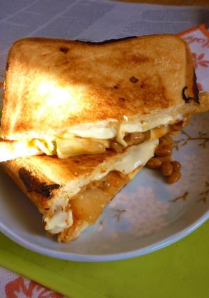 納豆キムチのホットサンド-レシピのメイン写真