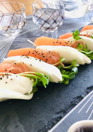 簡単おつまみ♡生サーモンの甘酢大根巻き-レシピのメイン写真