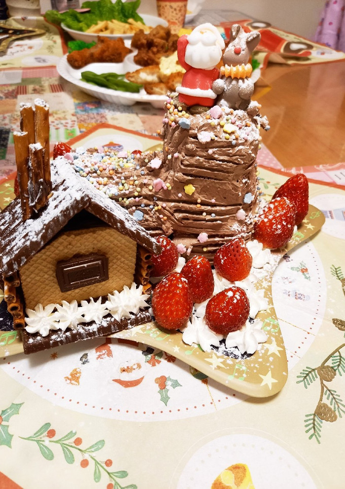 簡単、クリスマスケーキとお菓子の家-レシピのメイン写真