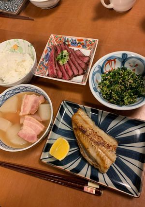 牛のたたき、ホッケ干物、大根煮物他-レシピのメイン写真
