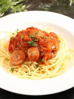 簡単!フランクフルトのトマトパスタ-レシピのメイン写真
