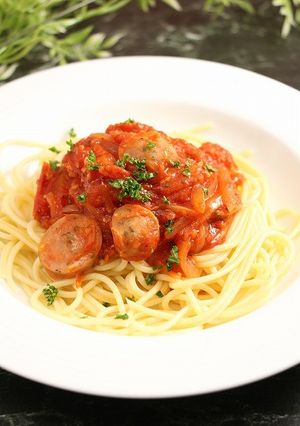 簡単！フランクフルトのトマトパスタ-レシピのメイン写真
