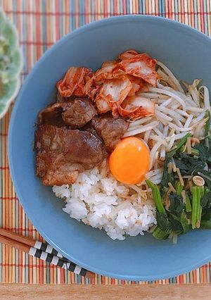 時短！フライパン1つでサッとビビンバ丼-レシピのメイン写真