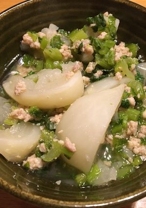 とろとろ!かぶのそぼろ煮 +°.-レシピのメイン写真