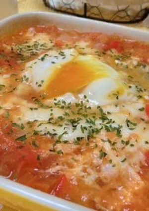 レンジで簡単☆　チーズ入りシャクシュカ-レシピのメイン写真