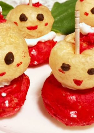 節約クリスマス！シュークリームサンタ-レシピのメイン写真
