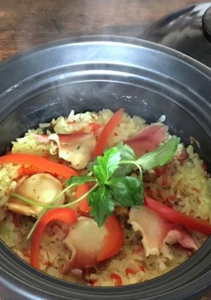 ホッキ貝のパエリア風炊き込みご飯-レシピのメイン写真