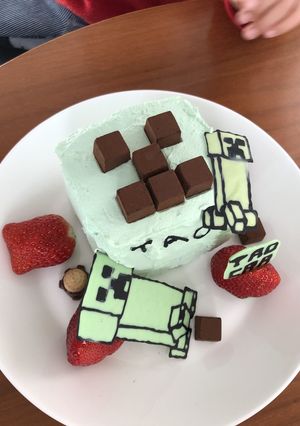 クリーパーケーキ　マイクラ-レシピのメイン写真