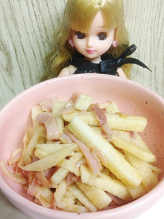 リカちゃん♡長芋 ハムの甘酢和えꕤ*-レシピのメイン写真