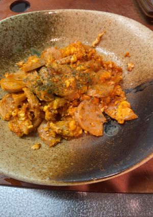 超簡単　魚肉ソーセージオーロラソース炒め-レシピのメイン写真