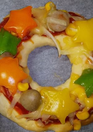 クリスマス風なピザ-レシピのメイン写真