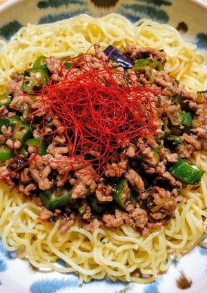 冷凍揚げナスと冷凍オクラで麻婆焼きそば-レシピのメイン写真