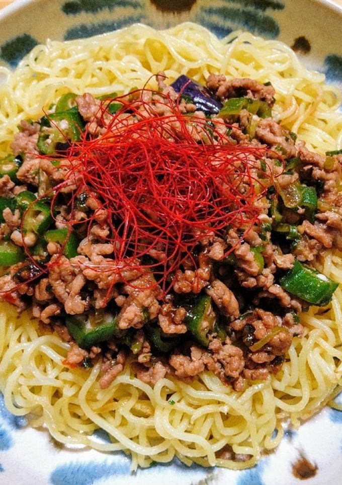 冷凍揚げナスと冷凍オクラで麻婆焼きそば-レシピのメイン写真