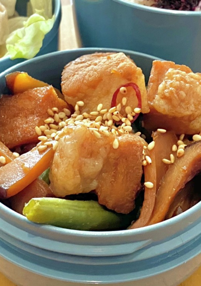 厚揚げと豚の煮物^_^ タロの弁当84-レシピのメイン写真