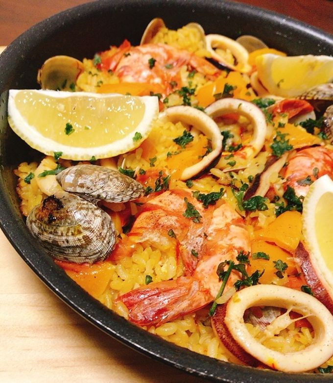 フライパンで出来る♡簡単パエリア2人分 by もんとまる