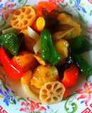 肉団子と彩り野菜の中華風餡かけ