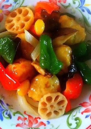 肉団子と彩り野菜の中華風餡かけ-レシピのメイン写真
