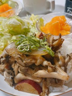 まいたけとさつまいもの甘酢炒め-レシピのメイン写真