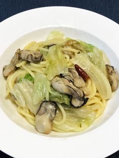 牡蠣とレタスのスパゲッティ-レシピのメイン写真