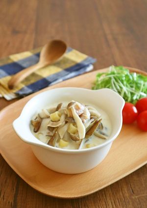 きのことごぼうのクリームスープパスタ-レシピのメイン写真