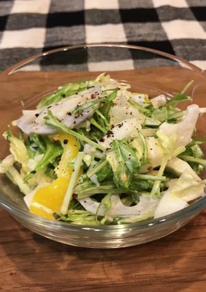 水菜とレンコンのマヨサラダ-レシピのメイン写真