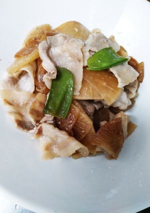 簡単に♪味しみ豚バラ肉と大根薄切り炒め-レシピのメイン写真