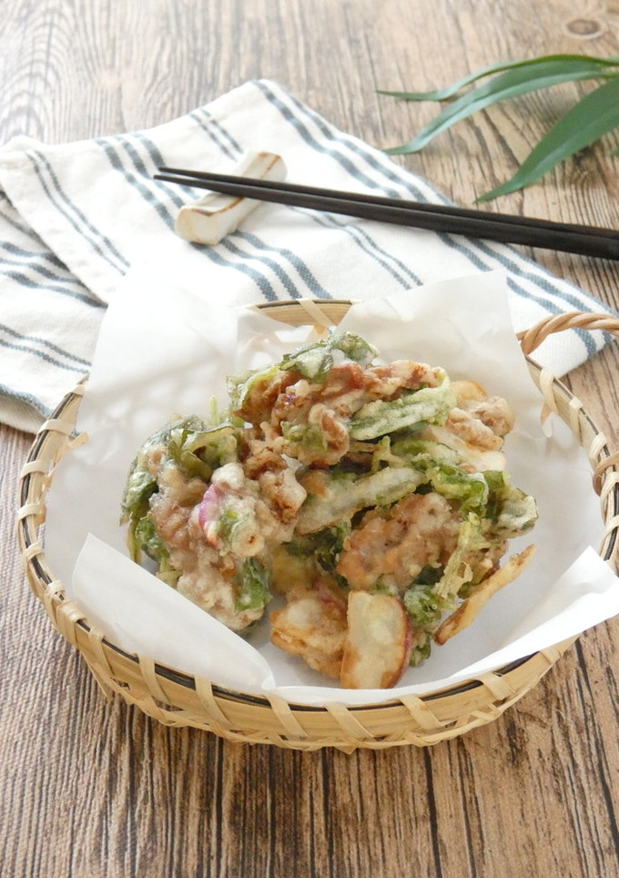 七草と豚肉のかき揚げ-レシピのメイン写真