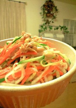 大豆と千切り野菜のツナサラダ-レシピのメイン写真