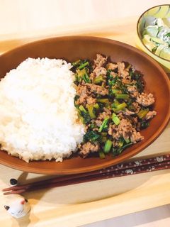 大根の葉と挽肉のみそ炒め-レシピのメイン写真