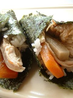 月桂樹の和風煮物で手巻き寿司-レシピのメイン写真