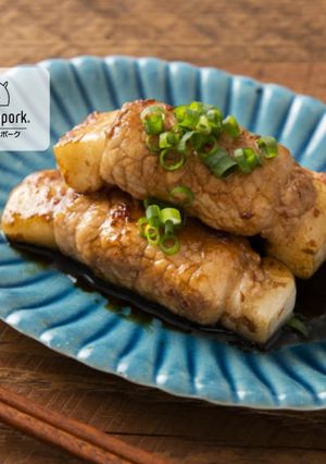 余ったお餅で☆しょうが焼き肉巻き餅-レシピのメイン写真
