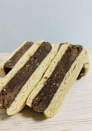 きな粉蒸しパンとココアの蒸し羊羹サンド-レシピのメイン写真