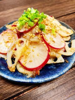 ラディッシュとれんこんの和風サラダ-レシピのメイン写真