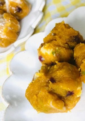 かぼちゃで♡茶巾絞り-レシピのメイン写真