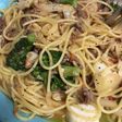 ひきにくとシーフードのお掃除パスタ