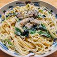 牡蛎とほうれん草のクリームパスタ