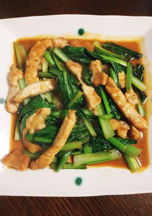 絶品☆小松菜と豚肉の中華風炒め-レシピのメイン写真