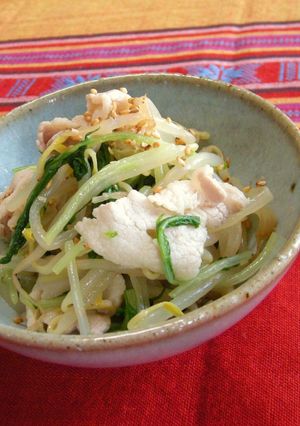 豚バラとモヤシと水菜のナムル-レシピのメイン写真