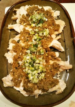$蒸し鶏のごぼう味噌ダレ$-レシピのメイン写真