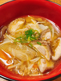 【簡単】椎茸と挽肉の酸辣湯-レシピのメイン写真