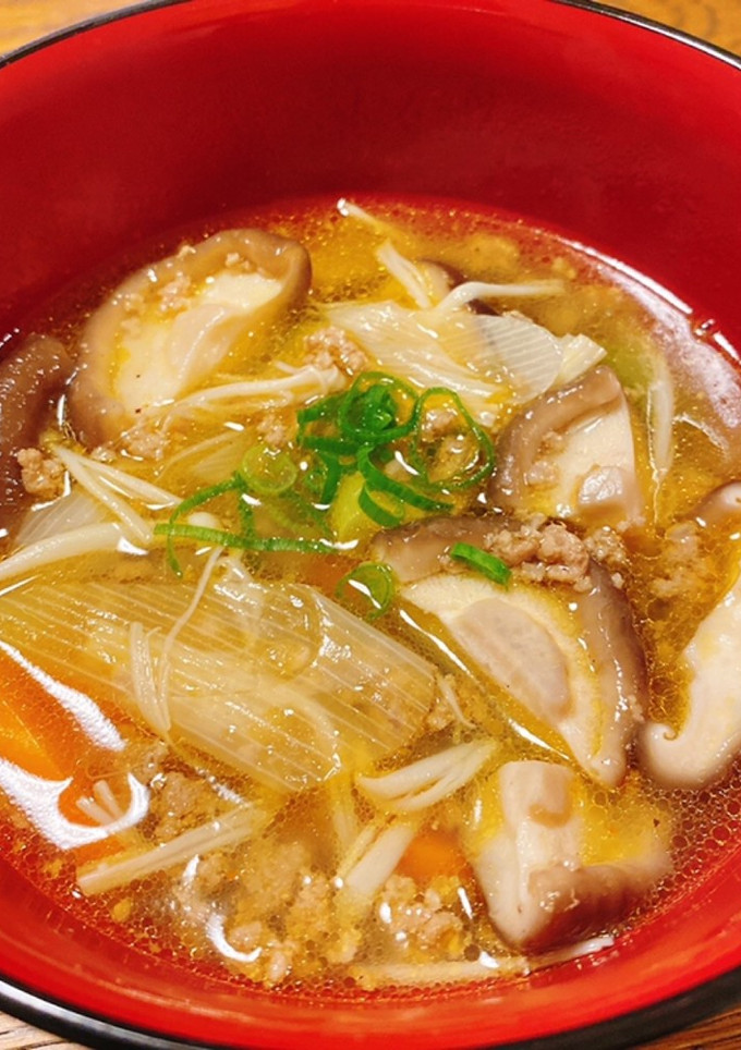 【簡単】椎茸と挽肉の酸辣湯-レシピのメイン写真