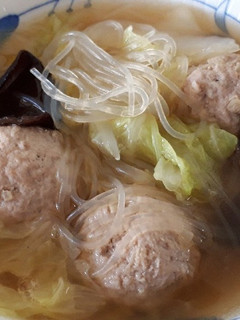 白菜と春雨肉団子のスープ-レシピのメイン写真