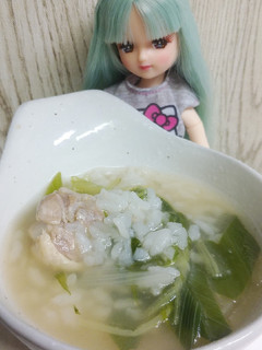 リカちゃん♡鶏水菜鍋の雑炊(卵なし)-レシピのメイン写真